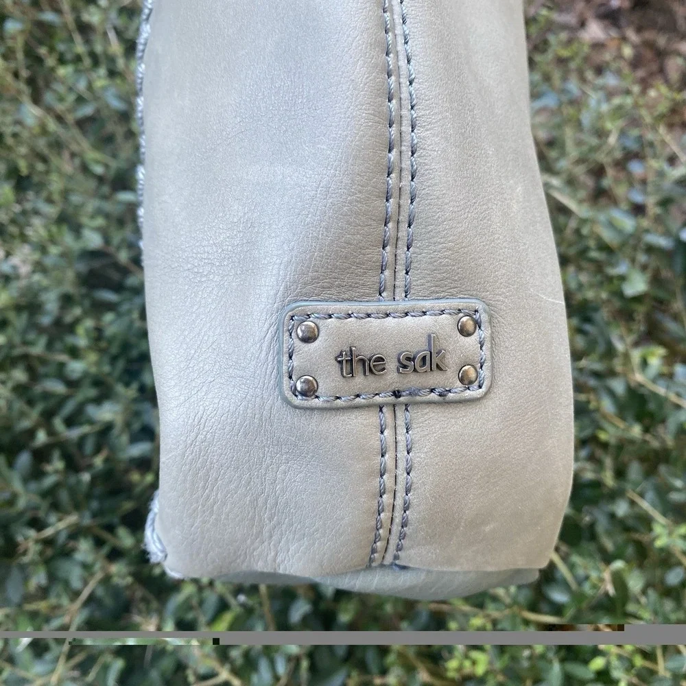 The Sak Sequoia Hobo‎ Purse Slate Crochet Leather Handbag